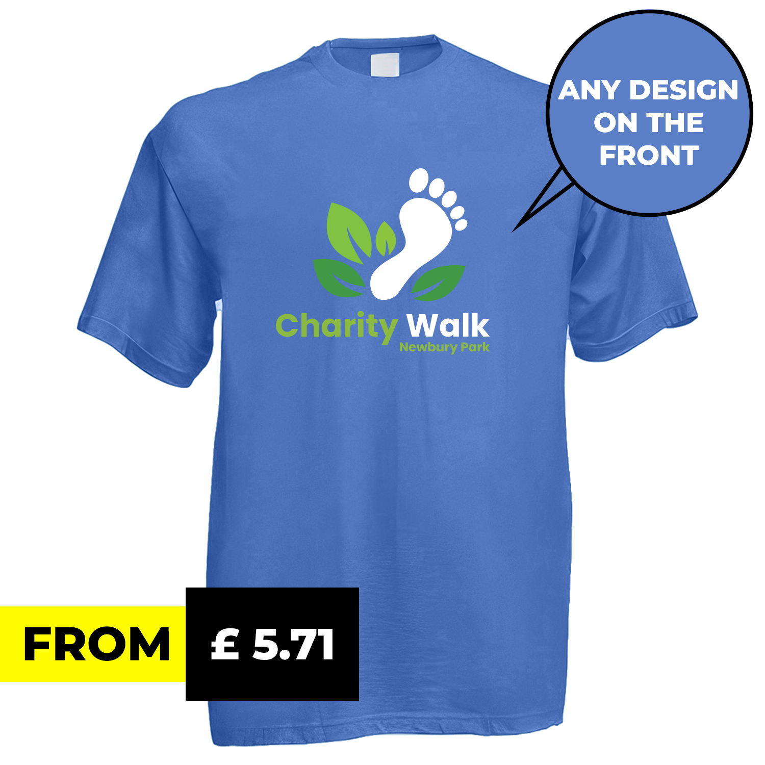 Charity Walk Aids & Welfare Printed Customised T-Shirt Ilford